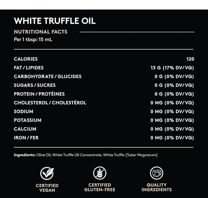 Miniatura 5 de Aceite de trufa blanca, aceite de oliva con infusión de trufa blanca, sin gluten, 5.6 onzas líquidas (paquete de 2)