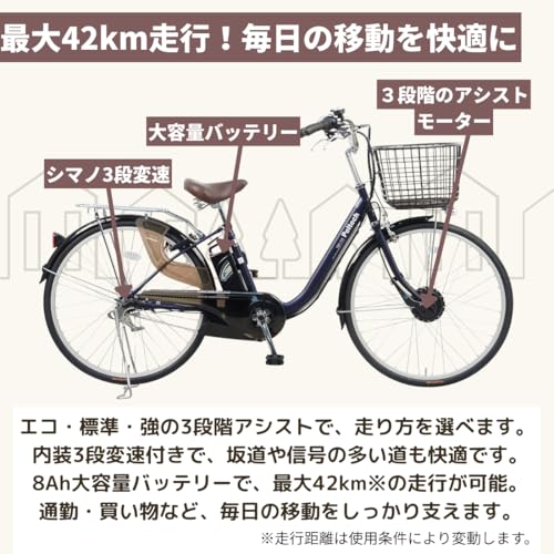 PELTECH 電動アシスト自転車 26インチ内装3段 TDF-14Z の商品画像 2