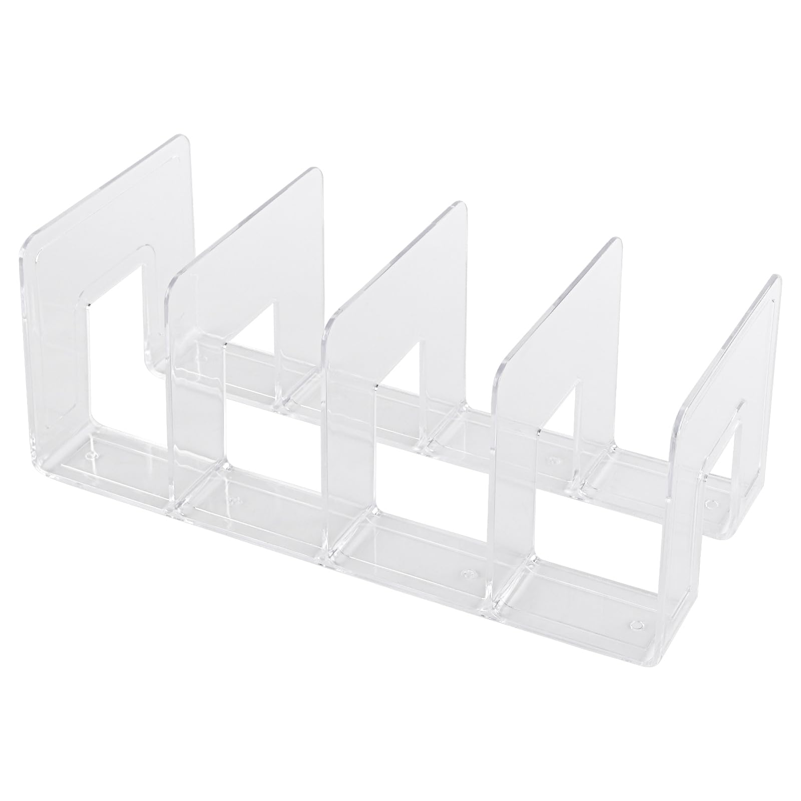 4 soportes de acrílico transparente para revistas, clasificador de archivos acrílicos con 4 ranuras, estante de archivo, organizador de tapa de cocina para sobres, correo, documentos, cuaderno