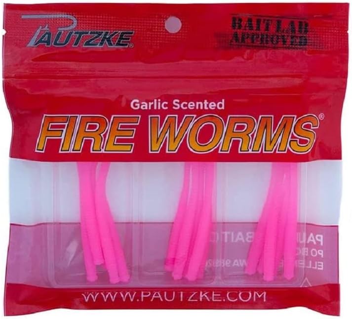 Pautzke Bait FWORM/PNK: Fire Worms, Pink, 15 Ct
