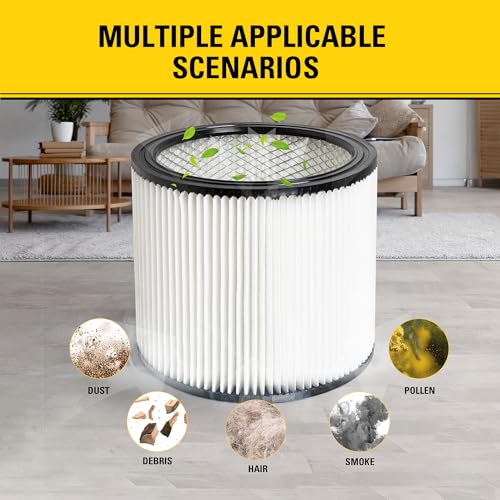 Image of STANLEY Vacuum Filter Replacement 08-2501, Fit for Most 5-18 Gallon Wet Dry Vacuum Cleaner, Compatible with SL18115, SL18115P, SL18116, SL18116P, SL18191P, SL18199P, SL18117, SL18701P-10A, SL18410P-5A