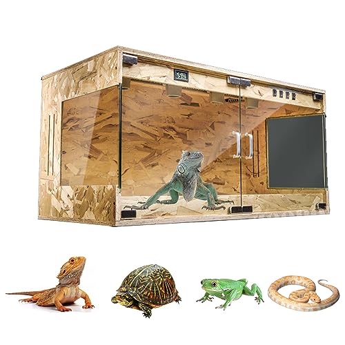 Koubhyj 爬虫類 ケージ 100cm 大型 特大 亀トカゲヘビ飼育ボックス 小動物ハウス 保温ケース(日本標準プラグを搭載)お手入れ簡単 通気性が良いの給餌ボックス 組立式 保温ボックス も照明装置や保温機能や湿度調節機能 OSBウッド丈夫で耐久性が