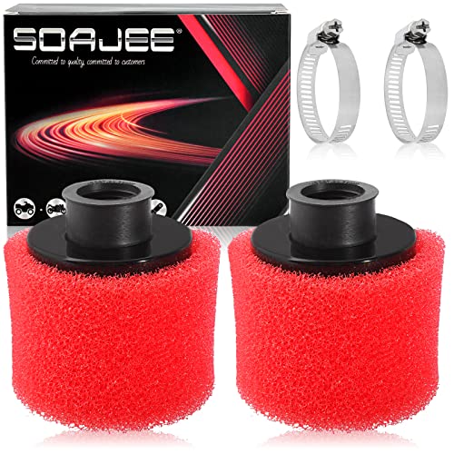 SOAJEE 2 filtros de aire de 1.1 pulgadas y 28 mm para motor GY6 de 50 cc - 90 cc 110 cc 125 cc 150 cc GY6 para motocicleta ATV Quad Scooter Go Kart Mini Moto Pocket Pit Dirt Racing Super Bike Kawasaki