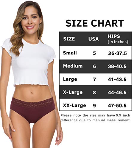 Wealurre Cotton Panties for Women Bikini Underwear Hipster Underpants Lace Briefs Pack - Image 7