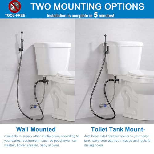Sontiy Handheld Bidet Sprayer For Toilet, Cloth Diaper Sprayer Set Hand Held Bidet Jet Spray For Toilet With Backflow Preventer thumb #6