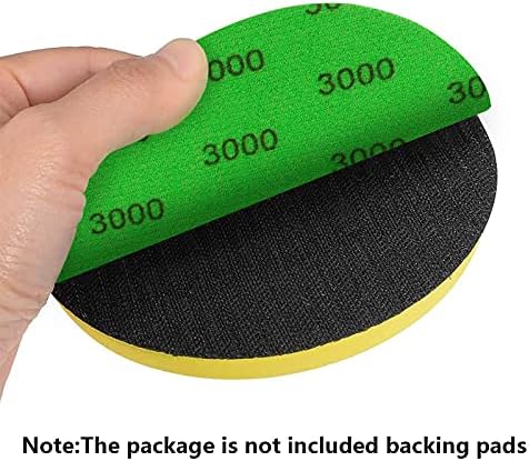 25PCS 150mm Sanding Discs, JatilEr Grit 3000/4000/5000/7000/10000 Round Wet Dry Sanding Disc Hook and Loop Flocking Orbital Sanding Pad Set in Sanding and Polishing for Electric Grinder Accessory
