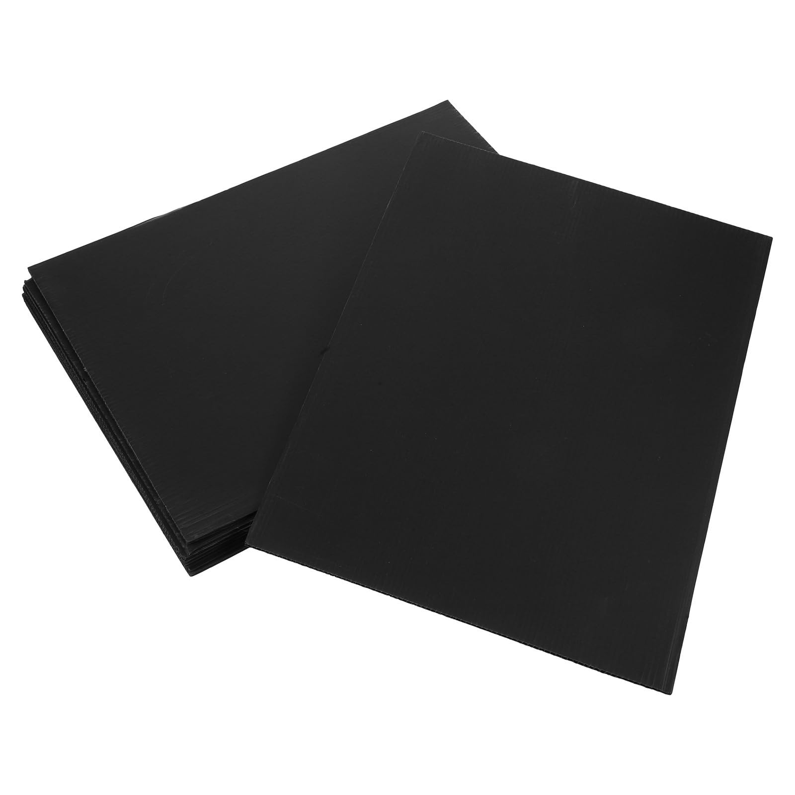 KALLORY Panneau D'affichage Flexible et Facile à Transporter de Carton Ondulé en Plastique Noir 10 Feuilles 40x30x0,4 Cm pour Projets Scolaires et Artistiques