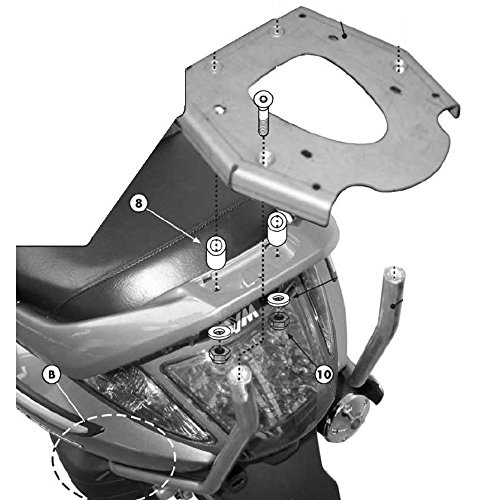Topcase Kappa KR230 noir standard pour support de valise moto porte-bagage