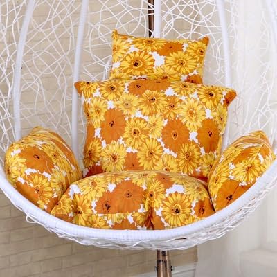 WUTTLE Chair Pads Hammock Swing Chair Cushion, Seat/Back Patio Cushions, Waterproof Indoor/Outdoor Pads with Ties, Fade-Resistant & Seasonal All Weather Replacement(Bright Orange)