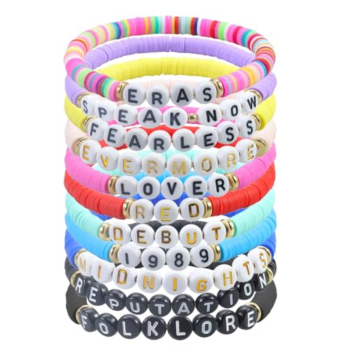 COLANANA Friendship Bracelets Set, 11PCS TS Inspired Bracelet Set, Fashionable Taylor Merchandise Bracelet,Friendship Bracelets for Music Lover,Jewelry Accessories for Women Girls