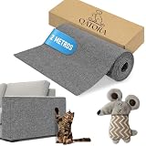 QATORA - Alfombra Rascador para Gato con Peluche Estimulante - Protector Sofa Gatos Arañazo - Desestresante - Autoadhesivo - Resistente - Versatil - 40x200 cm (Gris Oscuro)