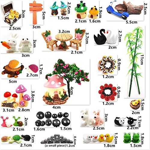 Hyg 100Pc Fairy Garden Accessories, Miniature Fairy Garden Decoration Figurines Kits, Fairy Garden Dollhouse And Animals, Micro Landscape Ornaments Kit, Briquettes Figurines Sets (A) #TOP3