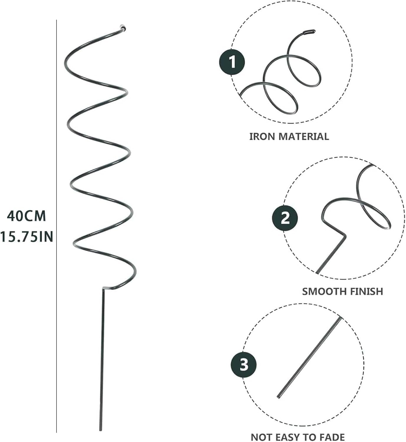 Palo Twist per pomodoro, torsione di pomodoro, pali per pomodori intrecciati, paletti a spirale per pomodori, torre rampicanti per piante (6 pezzi)