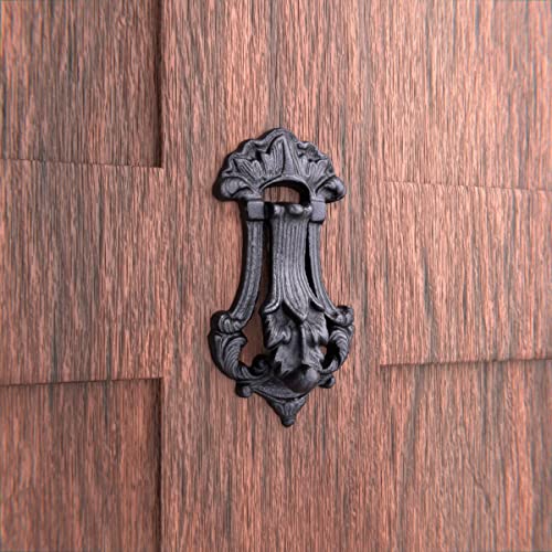 Renovators Supply Manufacturing Door Knockers For Front Door 7.5 In. Black Cast Iron Traditional Door Knocker With Mounting Hardware #TOP17