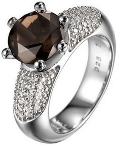 ESPRIT Collection Seleness Glam Autumn ELRG91622E180 Women’s Ring 925 Sterling Silver Size 56 (17.8), Brown, 56 cm