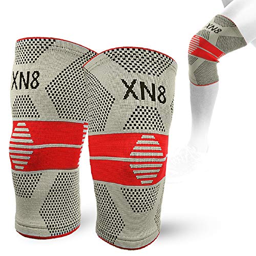 Xn8 Rodillera de Apoyo | Manga de compresión para Gimnasio-Running-Sports-Arthritis-Joint Dolor Relief-Ligament Lesión-Meniscus Tear-Weight Lifting, Individual, Medium Cover