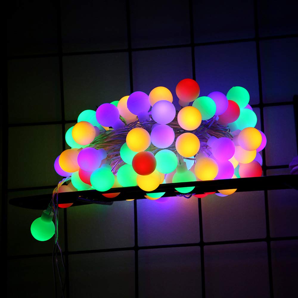 Surwin Colorful Romantic Christmas Light Bulb Fairy String Lights, Battery Operated Xmas String Lights For Garden Patio Bedroom Party Decor Indoor Celebration Lighting (,6M/40Led)