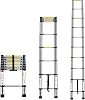 Multibao 2.9m 9.5Ft Telescopic Ladder Telescoping Loft Ladder Multi-Purpose Aluminium Extension Extendable Step Folding 330 pound/150 kg Capacity 10 Steps