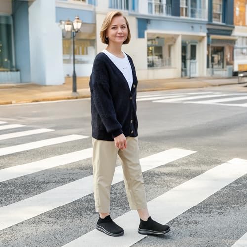 STQ Wide Toe Box Walking Shoes Women : Sock Orthopedic Slip On Shoe, Non-Slip Comfort Mesh Diabetic Sneakers for Plantar Fasciitis Relief, Bunions2