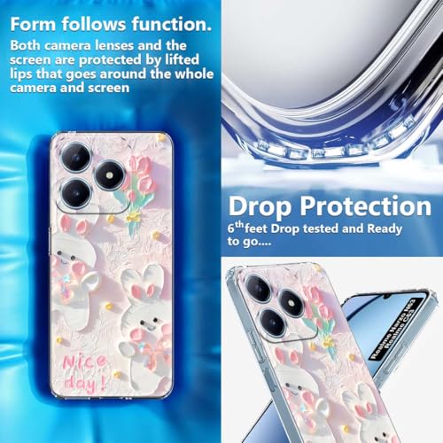 Image of Fashionury Back Cover for Realme C63 Designer, Printed,Transparent,Flexible, Silicon -D2173