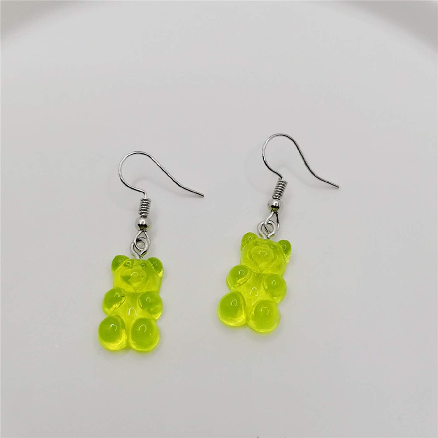 8Pairs Gummy Bear Earrings Set,Colorful Cartoon Resin Candy Dangle Earrings for Women - Image 7