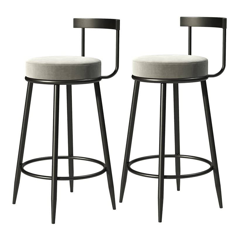 Tabourets de bar pour cuisine et salon lot de 2 chaises hautes grises