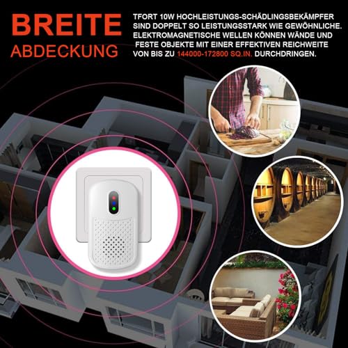 Ultraschall Mäuseabwehr Mäusevertreiber Mäuseschreck - Dual-Frequenz Schädlingsbekämpfer gegen Ratten, Kakerlaken, Insekten | ABS (Weiß)