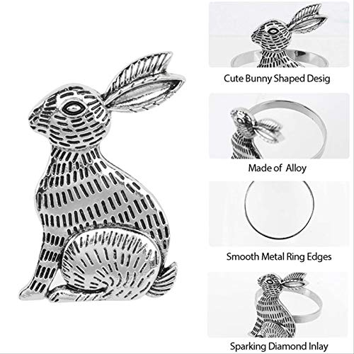 Easter Bunny Napkin Holders Rings Set Of 6 , Thanksgiving Halloween Christmas Easter Holiday Theme Bunny Napkin Ring For Wedding Graduation Party Dining Table Great Decorations Zhttaws Napkins Rings #TOP4