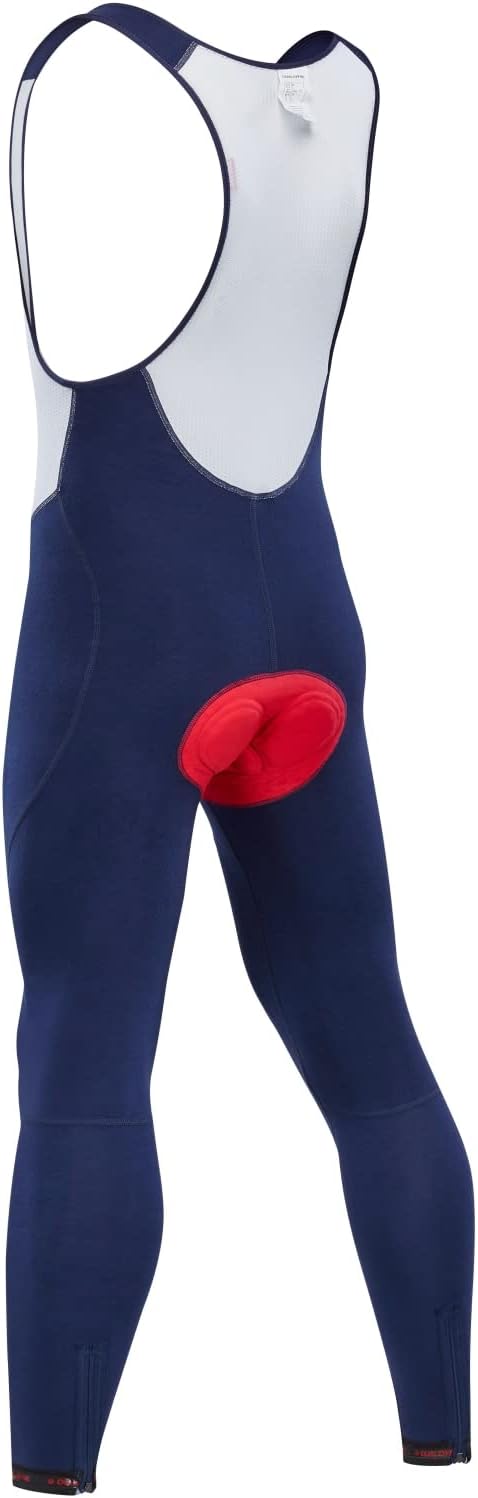 qualidyne Men's Thermal Cycling Bib Tights, 3D Padded, Fleece-Lined Winter Bike Leggings for Cold-Weather Riding - Image 3