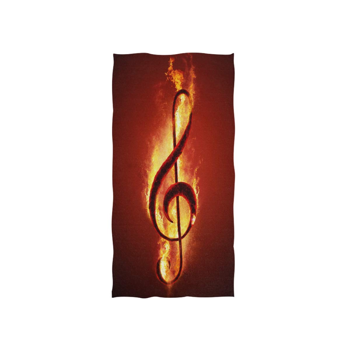 HUYGD Music Notes Treble Clef Soft Bath Hotel Spa Hand Gym Sport Towel 76 x 38 cm(30 x 15 Inches)