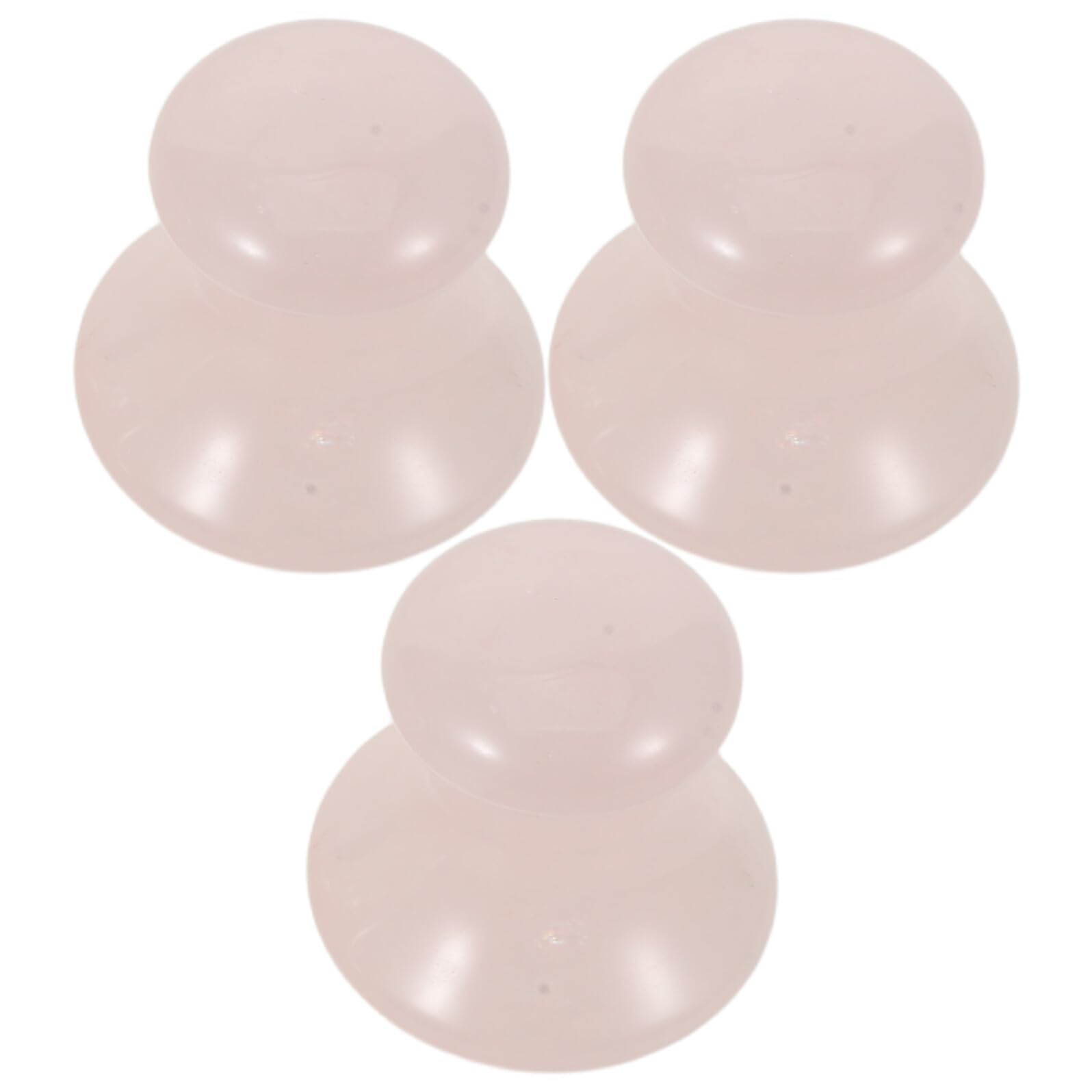ERINGOGO Juego de 3 Piedras Gua Sha Faciales Forma de Hongo Masajeador Facial de Cristal Rosa Cuarzo Herramienta Gua Sha para Masaje y Cuidado Facial Portátil Adecuado para Uso en Casa