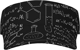 SJOAOAA Chemistry Formulas Sun Visors for Women Men Sports Sun Visor Hats Sun Protection Cap Hats Black