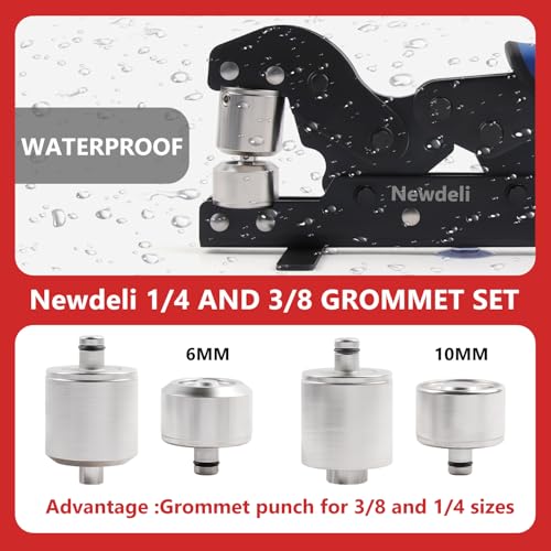 Newdeli Ferramenta de ilhoses para mesa de 9,5 mm (3/20.3 cm) alicate de prensa com ilhós de 1/10.2