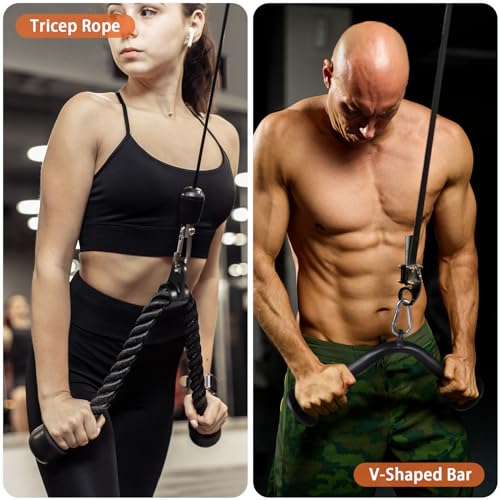 Cable Machine Attachment for Home Gym, SERTT LAT Pulldown Attachments, Weight Machine Accessories for LAT Pull Down & Weight Training, Cable Workout Accessories