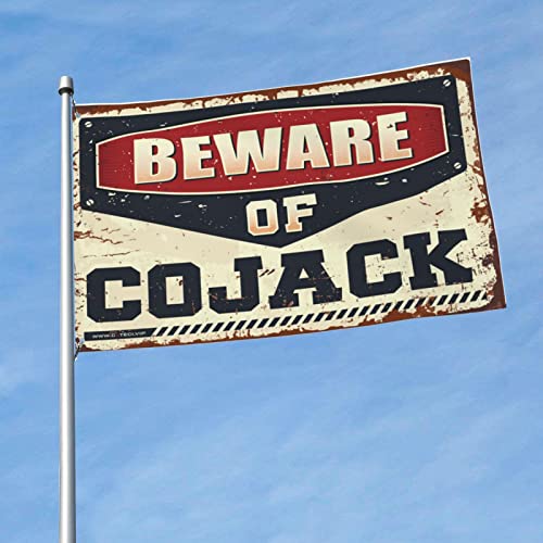 Drapeau attention aux cojack rétro parfait pour décorer un dortoir étudiant