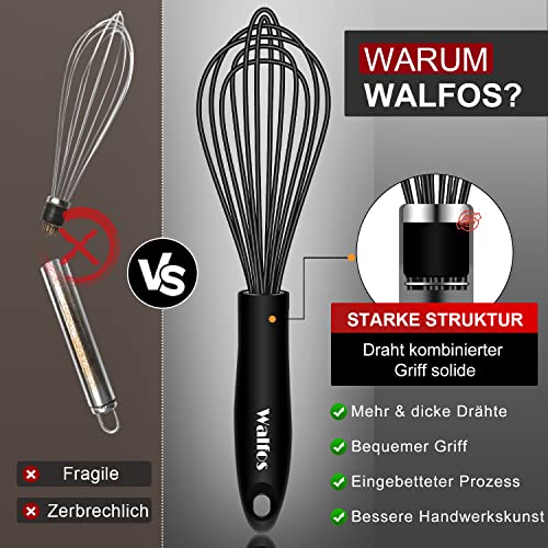 Walfos Frusta da 26,6 cm in Silicone e Acciaio Inox - Frusta per Miscelare e Mescolare - immagine 3