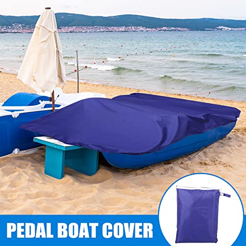 X Autohaux Pedal Boat Cover 300D Solution-Dyed Polyester With Air Vents For 3 Or 5 Person Pedal Paddle Boat Cover 112.5''X65'' Blue With Storage Bag #TOP1