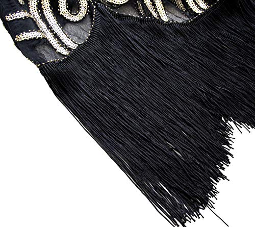 Image of Women 1920s Gatsby Vintage Sequin Flapper Fringe Party Plus Dress with 20s Accessories Set