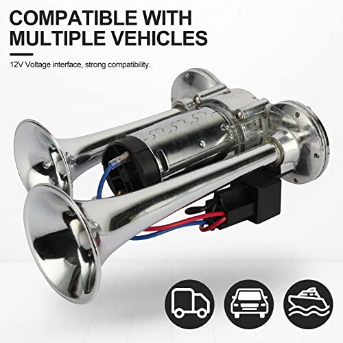 Yesbay HORN001 600Db Super Loud Dual Electric Air Horns Kit For Vehicles - With Compressor, Applicable For Cars thumb #5
