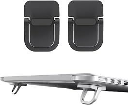Laptop Stand (2 Pack), Stick-on Type, Foldable, Laptop Stand, Made of Zinc Alloy, Non-marking, Heat Dissipation, Cooling, Lightweight, Convenient to Carry (Black)