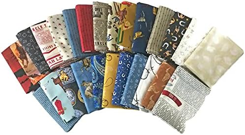 10 Fat Quarters - Assorted Western Cowboys Old West Out West Horses Rodeo Horse Lasso Boots Horseshoes Quilters Cotton Fabric Bundle M221.11