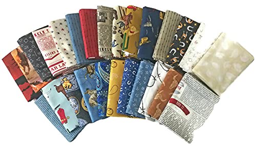 10 Fat Quarters - Assorted Western Cowboys Old West Out West Horses Rodeo Horse Lasso Boots Horseshoes Classic Quality Quilters Cotton Fabric Bundle M221.11 - Image 4