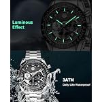 Armbanduhr Herren Edelstahl Herrenuhr Groß Uhren Herren Chronograph Analog Quarz Männer Uhr Kleid Wasserdicht 3ATM mit Kalender Business Casual – Bild 4