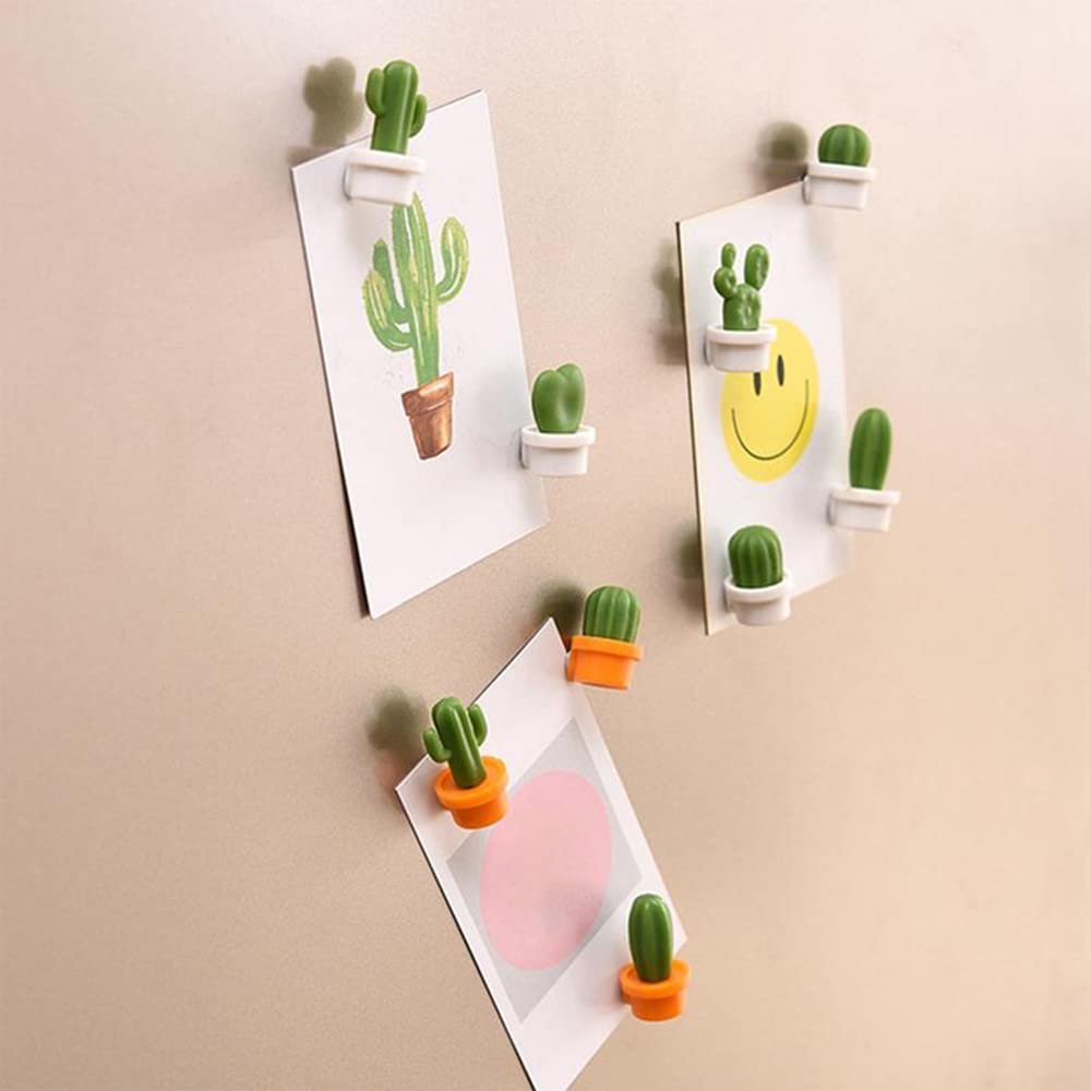 Cabilock 12pezzi Calamite Cactus Per Frigorifero Adesivi Magnetici Colorati Arancioni Per Decorazioni e Appunti Su Superfici Metalliche e Magnetiche