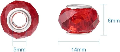 Vista 115 de Cheriswelry 100 cuentas europeas de agujero grande con diamantes de imitación de barril hechas a mano, arcilla polimérica, cuentas espaciadoras