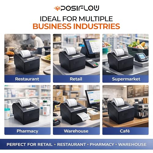 Image of 80mm Thermal Receipt Printer PSF811-UEWB | USB+LAN + WiFi+ BT | Heavy Duty Auto Cutter | Fast Billing Printer for Restaurant, Retail, POS, KOT & Token Printing (PSF811-(USB+LAN+WiFi+BT))