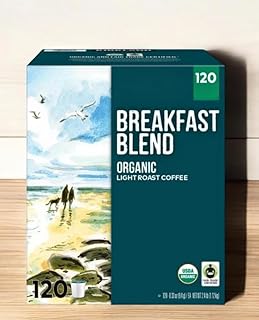 Organic Light Roast Coffee Pods, Breakfast Blend, 100% Arabica – Quality KirklanT – Fair Trade, Kosher, 120 Count