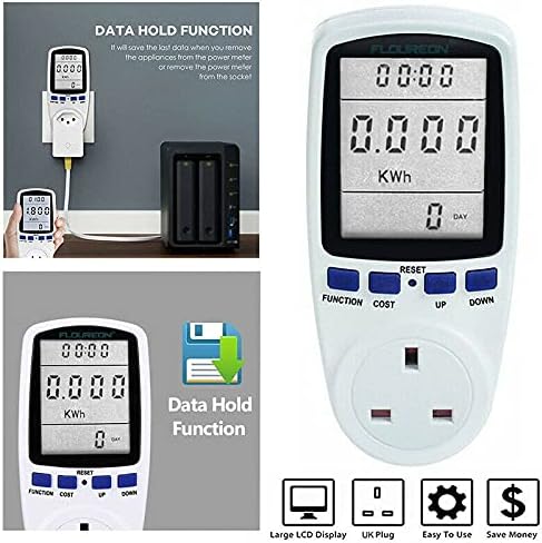 Electricity Usage Monitor, Electricity Power Consumption Meter Energy Monitor Timer Plug Watt kwh Analyzer Plug-in with LCD Display for Home Hotel