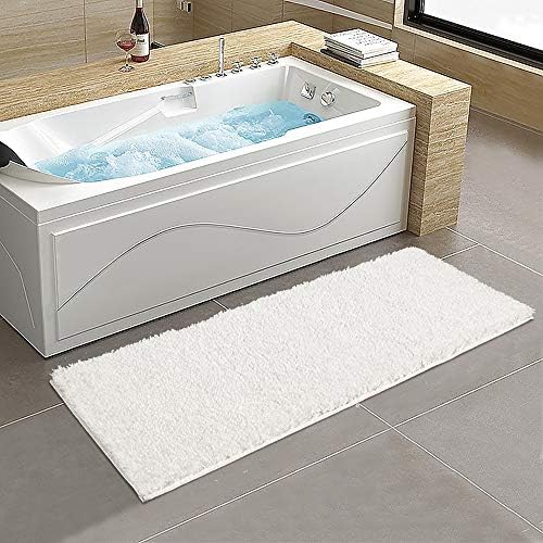 Lonior Large Bath Mat Extra Long Bathroom Mat Non Slip Bath Rug Machine Washable 3.5 cm Microfiber Bathroom Rug for Bathroom 120 x 45 cm