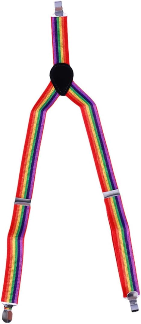 Boys and Girls Rainbow Suspenders Striped Clip Straps Boys and Girls Fashion Straps for Parties Clown Costumes School Performances